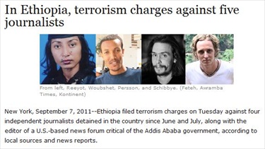 Ethiopian Journalists Arrested, Accused of Terrorism