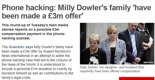News of the World May Give More than $4 Mill over Milly Dowler Hacking