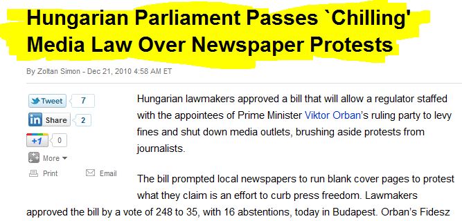 Chilling Media Law in Hungary 