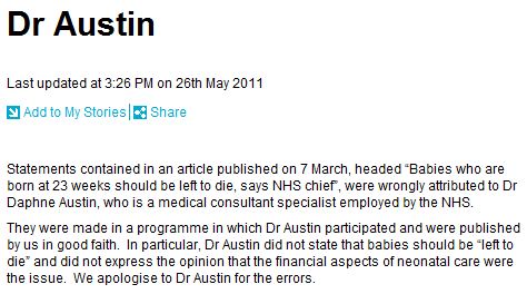 Daily Mail Apologizes for Wrongly Attributing Baby Die Quote to Doctor 