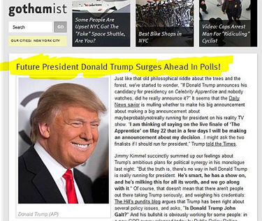 Trump is GOP Front-Runner! (Not Intended To Be A Factual Statement)