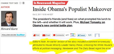 Newsweek/Daily Beast Retracts Fake Pelosi Quotes