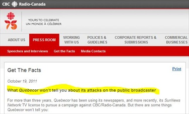 Quebecor Media Claims CBC Content Defamatory, Questions CBC Funding