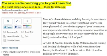 San Antonio Express-News Public Editor on Judge William Adams Video