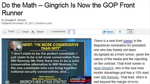The Gingrich Phenomenon - Real, or Poll-Created?