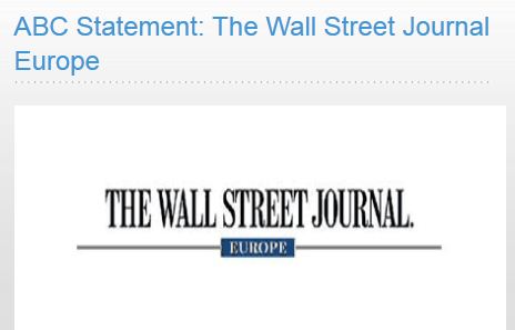 Wall Street Journal Europe's Circulation Deal OK, says Auditor