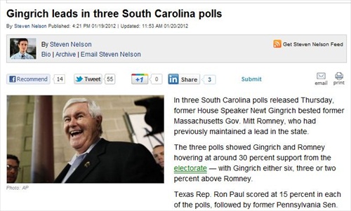 That Pesky Margin of Error - What it Says about Gingrich's Lead in South Carolina