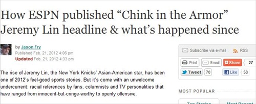 Poynter Review Project on ESPN's Controversial Jeremy Lin References