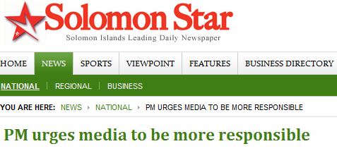 Solomon Islands Prime Minister Calls for Journalists to Follow Ethics Code 