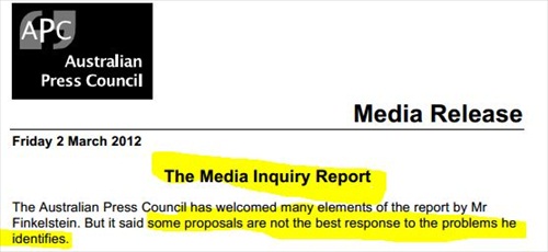 Australian Govt. Inquiry into Press Calls for Govt Funded, Independent Regulator