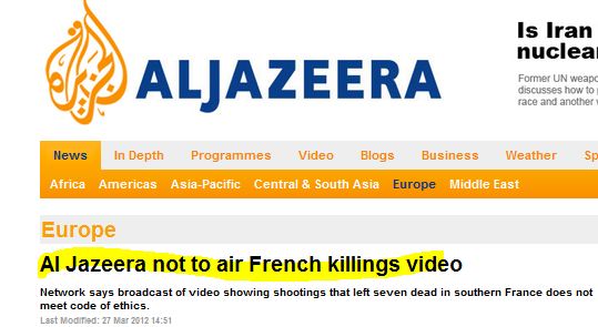 Al Jazeera Says Ethics Code Prevents its Airing of Video of French Shootings