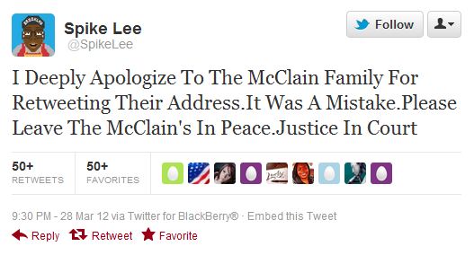 Spike Lee Apologizes for Tweeting Couple's Address, Houston Chronicle Corrects Will Ferrell Trayvon Tweet