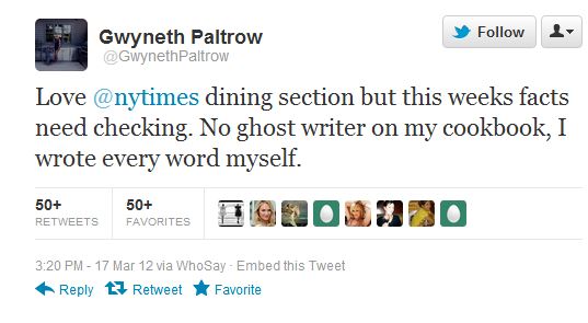 Celeb Chefs Call for Correction to NYT GhostWriter Claims, Under NYT's Def of Ghostwriter Isn't Every Researcher Ghostwriter?