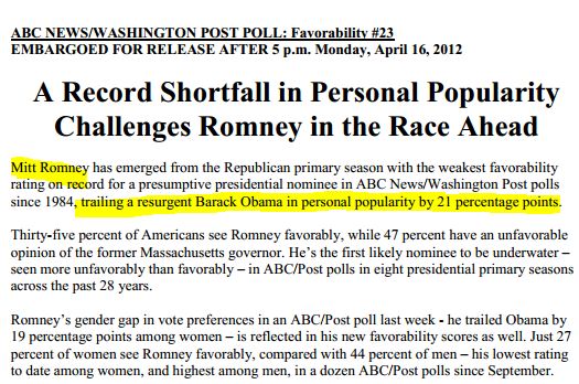 Ignore Romney's Low Favorability Ratings