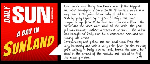 South Africa's Daily Sun Publishes Images from Gang Rape Video