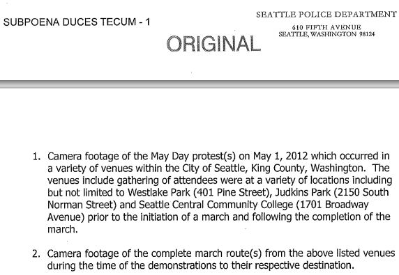 Update on Police Subpoenas of Seattle Media Outlets for Unaired Protest Footage