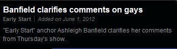 Ashleigh Banfield Clarifies 'Homosexuality is a Lifestyle Choice' Comments