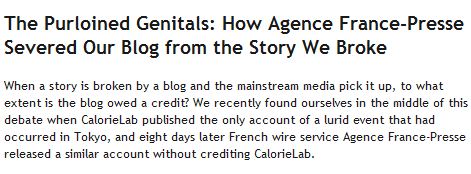 Calorie Lab Accuses AFP of 'Enhanced Aggregation,' Not Crediting for Breaking Story
