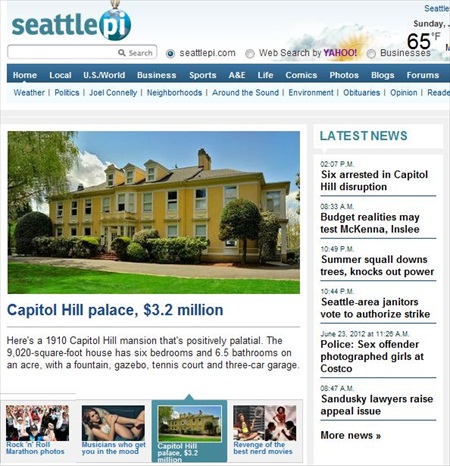 Seattle PI runs Real Estate Listings as News?