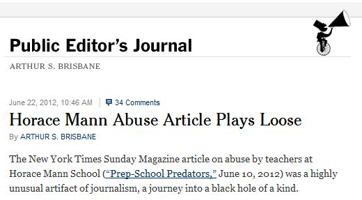 NYT Public Editor: Abuse Article Needed more Support