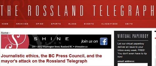 Canadian Mayor Claims Website Ran Libel and Errors, Doesn't Take Press Council Up on Offer to Mediate