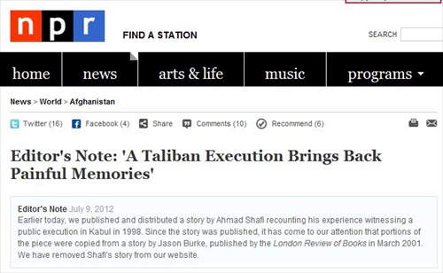 NPR Reviewing Intern's Work after Plagiarism; NPR: 'Intern Made a Mistake'