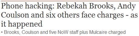 Rebekah Brooks, Andy Coulson Charged in Phone Hacking Investigation