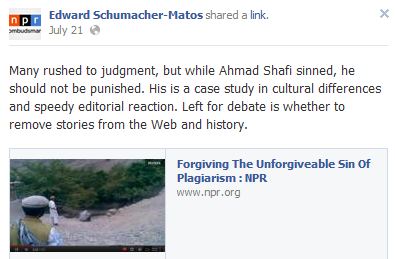 NPR Ombuds on Intern Ahmad Shafi's Plagiarism, a 'Cultural Gap' in Int'l Ethics Education