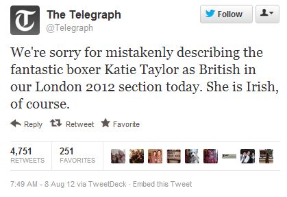 UK Daily Telegraph Apologizes for Calling Irish Boxer British
