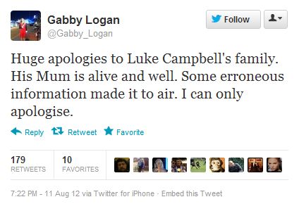 BBC Apologizes for saying Olympic Athlete's Family Members Died