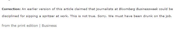 Economist Correction: 'We Must Have been Drunk'