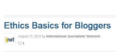 International Journalists' Network Advises on Blogging Ethics