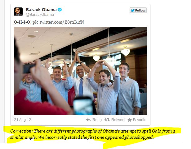 Washington Post Corrects Tweet, Blogpost Claiming Obama Pic Photoshopped