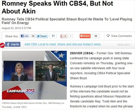 Romney Campaign: Colorado TV News' Interview Restrictions 'Not How we Operate'