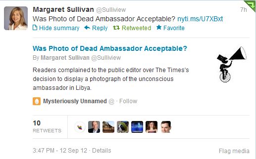 NYT Defends Photo of Dead Ambassador, Despite State Dept. Calls