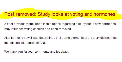 CNN Unpublishes Story on Study Linking Women's Hormones to Voting