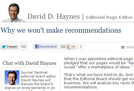 Milwaukee Journal Sentinel Stops Giving Endorsements, Cites Need for Independence