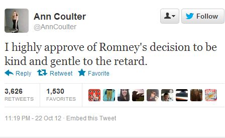 Globe and Mail Public Editor on Coulter's 'Retard' Tweet