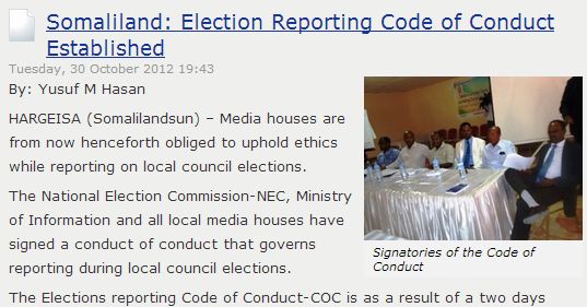 New Conduct Code for Somaliland Journalists
