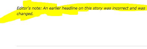 Globe & Mail Adds Editor's Note to Reflect Error in Headline