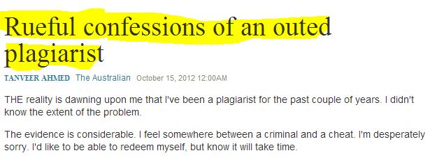 Mystery of the missing Sydney Morning Herald column: Plagiarist Apologizes