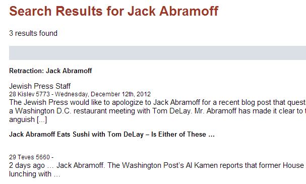Jack Abramoff Not Eating Sushi? Jewish Press Retracts, Unpublishes