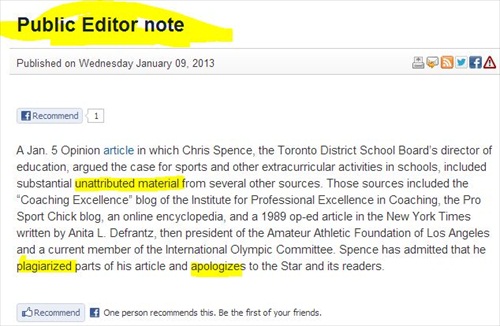Plagiarism at Toronto Star Exposed, Chris Spence Quits School Board Job 