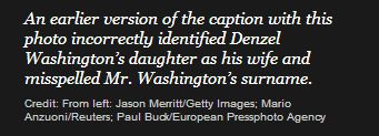 NYT Mixes up Denzel Washington's Wife & Daughter in Golden Globes Picture Caption