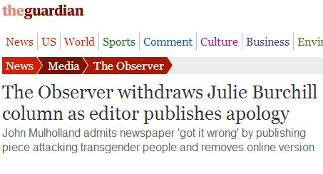800 Complaints to the PCC, the Observer's Transgender Column 'Should Not Have Been Published'