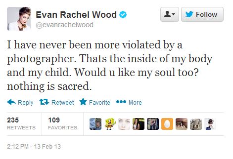'Nothing is Sacred' says Evan Rachel Wood, Daily Mail Unpublishes Her Ultrasound Pic