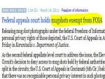 US Federal Appeals Court Rules--Mug Shots NOT included in FOIA 