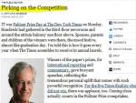 Arthur Brisbane: Why is the New York Times often critical of competition? 
