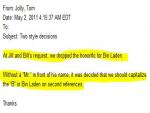 New York Times Changes Style on Bin Laden 