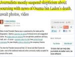 Journalists Not Skeptical of bin Laden Death Reports 